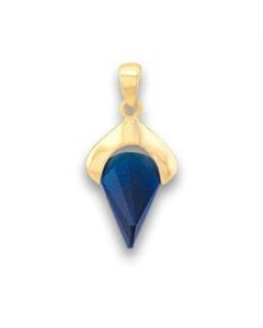 JCEA618 Gold Brass Pendant with Synthetic Synthetic Glass in Montana-Default Title