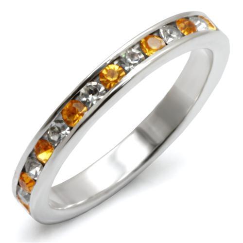 JCEAS914 High-Polished 925 Sterling Silver Ring with Top Grade Crystal  in Topaz