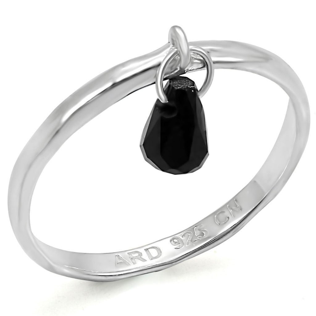 JCES319 Silver 925 Sterling Silver Ring with Genuine Stone  in Sapphire