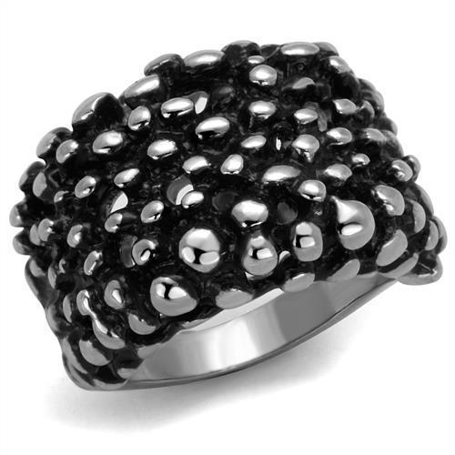 JCE2334 High polished (no plating) Stainless Steel Ring with Epoxy  in Jet